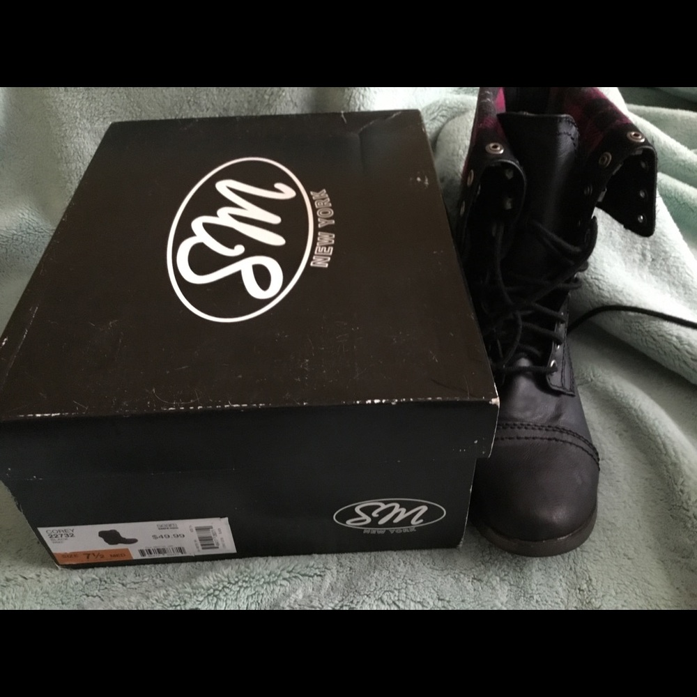 SM New York Black Combat Boots
